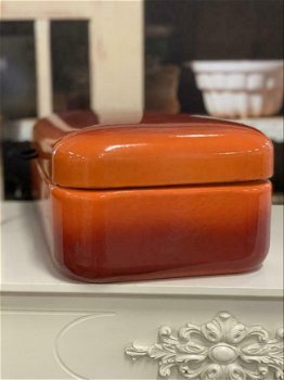 Vintage en nog zeer mooie oranje broodtrommel - 3