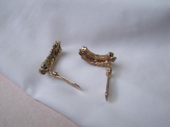 Oorbellen/kleding dress clips goudkleurig halve maan model met kristal rijnsteentjes 2.9x0.9 cm - Afbeelding 7
