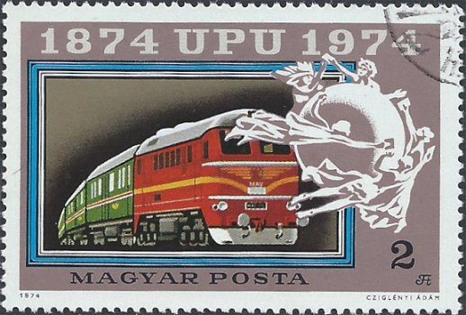 Postzegels Hongarije - 1974 - 100 Jaar UPU (2) - 1