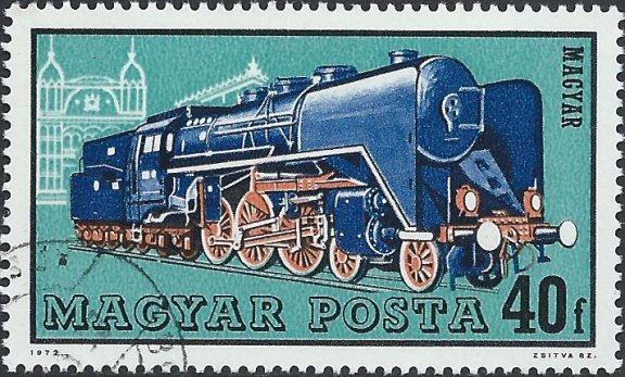 Postzegels Hongarije - 1972 Stoomlocomotieven (40) - 1