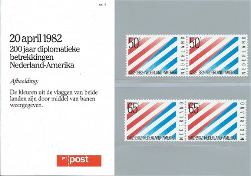 Postzegels Nederland - 1982 - 200 jaar Betrekkingen Nederland - USA (mapje) - 1