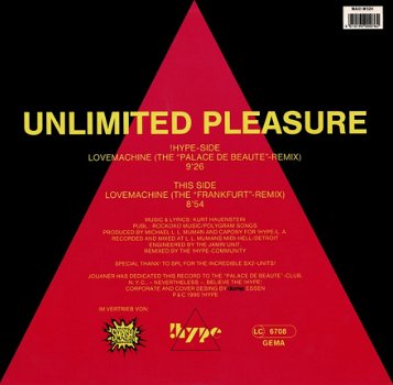 Maxi single Unlimited Pleasure ‎– Lovemachine - 2