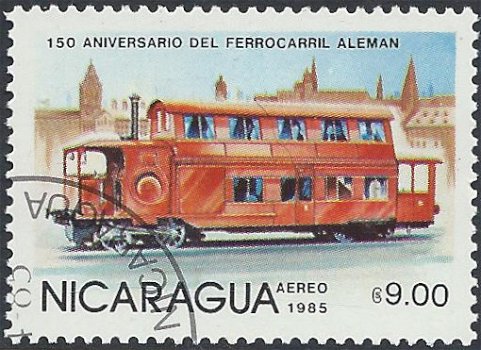 Postzegels Nicaragua - 1984 - 150 jaar spoorwegen (9.00) - 1