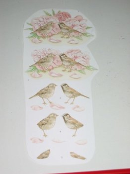 3D plaatjes --- VOGELS bij de ROZE BLOEMEN - 1