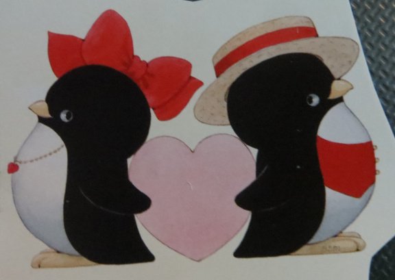 3D plaatjes --- PINGUINS met een HART in het MIDDEN - Afbeelding 2