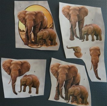 3D plaatjes --- OLIFANT met een KALF / BABY OLIFANTJE - 1