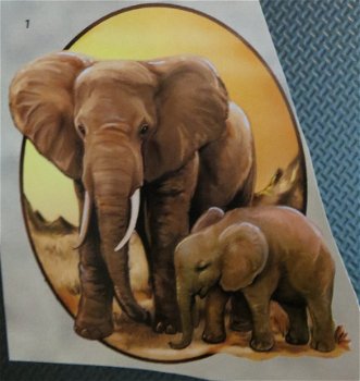 3D plaatjes --- OLIFANT met een KALF / BABY OLIFANTJE - 2