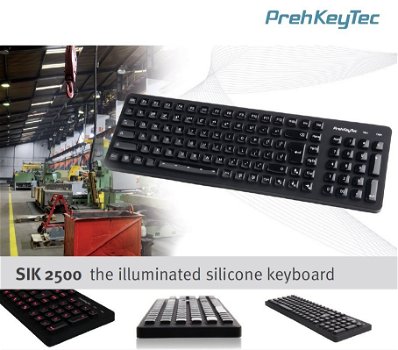 PrehKeyTec SIK 2500 Illuminated silicone keyboard for the industry - 0