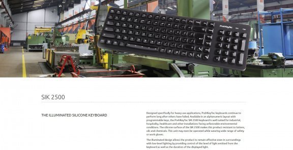 PrehKeyTec SIK 2500 Illuminated silicone keyboard for the industry - 2