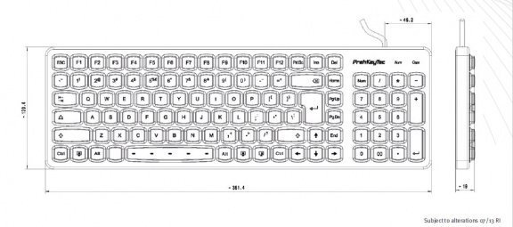 PrehKeyTec SIK 2500 Illuminated silicone keyboard for the industry - 5