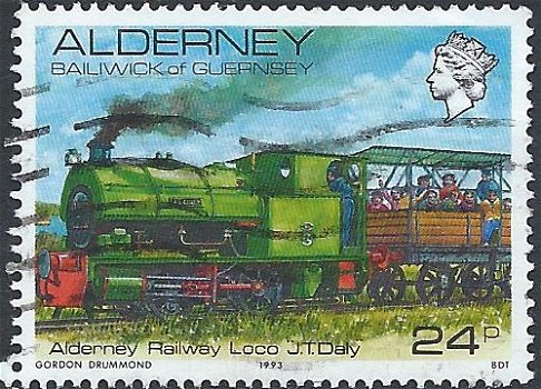 Postzegels Alderney - 1993 - Treinen, Locomotieven (24) - 1