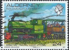 Postzegels Alderney - 1993 - Treinen, Locomotieven (24)