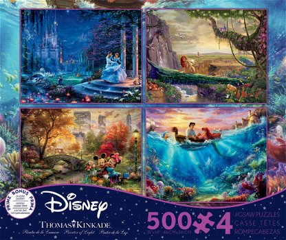 Ceaco - Disney Dreams Collection Cinderella - 4 x 500 Stukjes Nieuw Schade - 1