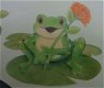 3D plaatjes --- KIKKER ZIT met een BLOEM op een WATER BLAD --- GROOT - 2 - Thumbnail