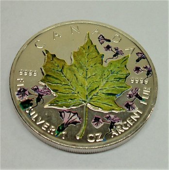 Canada maple leaf 4 seasons 2001, 4oz bullion .999 zilver, gekleurd - 3