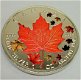 Canada maple leaf 4 seasons 2001, 4oz bullion .999 zilver, gekleurd - 5 - Thumbnail