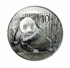 China 10 yuan panda 2015, zilver .999 bullion 1 oz