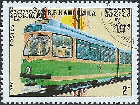 Postzegels Cambodja- 1989 - Treinen (2) - 1