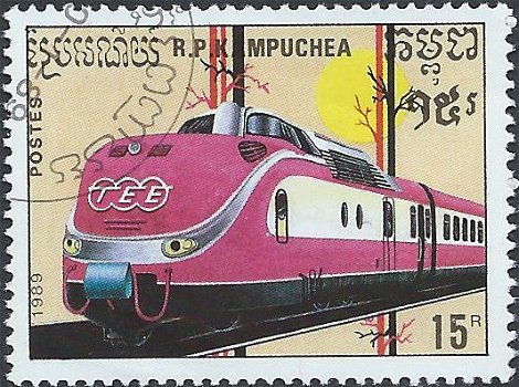 Postzegels Cambodja- 1989 - Treinen (15) - 1