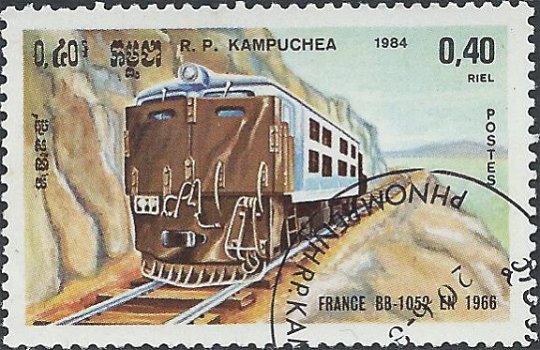 Postzegels Cambodja- 1989 - Locomotieven (0.40) - 1