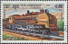 Postzegels Cambodja- 1989 - Locomotieven (0.80)