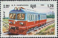 Postzegels Cambodja- 1984 - Locomotieven (1.20)
