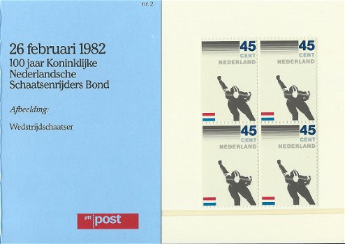 Postzegels Nederland - 1982 - 100 jaar KNSB (mapje) - 1