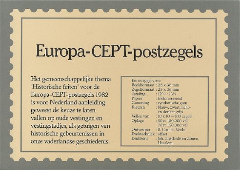 Postzegels Nederland - 1982 - Europa – Historische gebeurtenissen (mapje) - 2