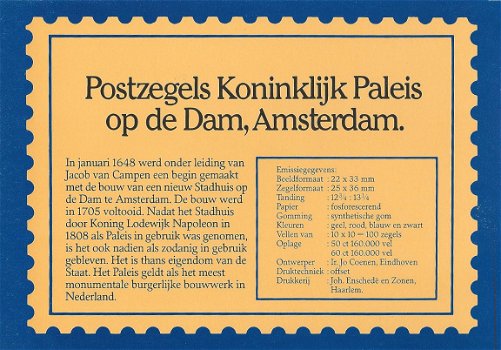 Postzegels Nederland - 1982 - Paleis op de Dam (mapje) - 2