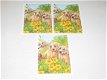 3D plaatjes --- HONDEN --- LABRADOR PUPPIES met een VLINDER TUSSEN de BLOEMEN - 1 - Thumbnail