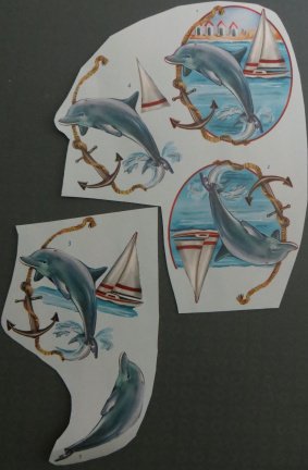 3D plaatjes --- DOLFIJN met een ZEILBOOT op de ACHTERGROND - nr. 1