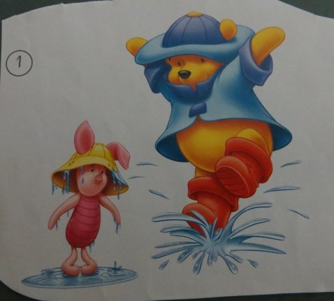 3D plaatjes --- DISNEY --- WINNIE THE POOH SPEELT met KNORRETJE in de PLASSEN - Afbeelding 2