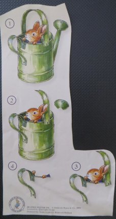 3D plaatjes --- BEATRIX POTTER --- KONIJN zit in de GIETER - nr. 1