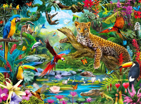 Buffalo Games - Leopard Jungle - 1000 Stukjes Nieuw - nr. 1