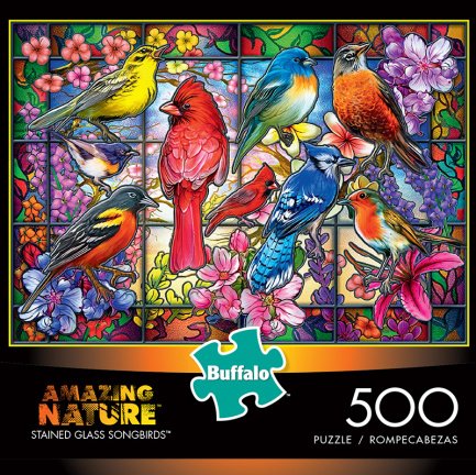 Buffalo Games - Stained Glass Songbirds - 500 Stukjes Nieuw - Afbeelding 2
