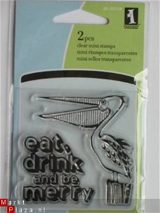 OP=OP  inkadinkado clear stempel  eat, drink and be merry