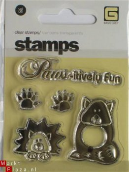 OP=OP Basic grey clear stempel paws itively fun GERESERVEERD - 1