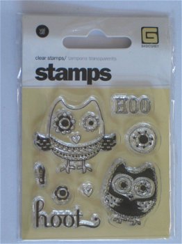 OP=OP Basic grey clear stempel owls - 1