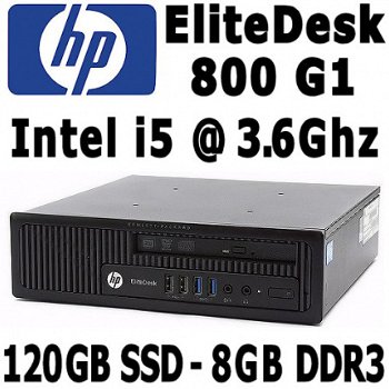 HP EliteDesk 800G1 USDT | i5 @ 3.6GHz | 120GB SSD & 1TB HDD - 1