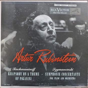 Artur Rubinstein - Rachmaninoff* ･ Szymanowski* ‎– Rhapsody On A Theme Of Paganini ･ Symphonie Con - 1