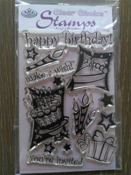 OP=OP Royal langnickel clear stempel happy birthday - 1