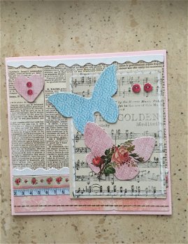 Mooie kaart met glitters met vlinders - 1