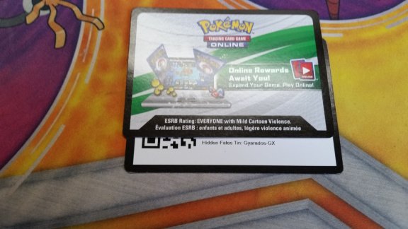 Sun & Moon Hidden Fates Gyarados GX Collector's Tin Unused Code Card (Pokemon TCGO) - 1