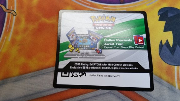 Sun & Moon Hidden Fates Raichu GX Collector's Tin Unused Code Card (Pokemon TCGO) - 1