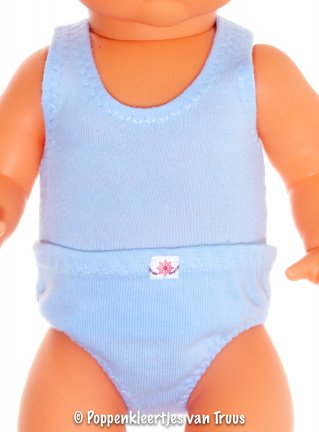 Mon Bébé 40 cm Jongens ondergoed blauw - Afbeelding 2