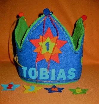 verjaardags kroon met mini slinger (Tobias) - 1