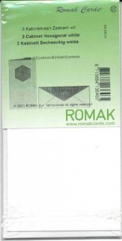 ROMAK KABINETKAARTEN / ZESKANT -----> WIT ---> Set van 3 kabinetkaarten - 1