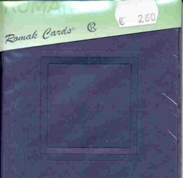 ROMAK KABINETKAARTEN / VIERKANT -----> DONKERBLAUW ---> Set van 3 kabinetkaarten - 3