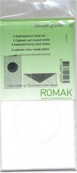 ROMAK KABINETKAARTEN / ROND -----> WIT ---> Set van 3 kabinetkaarten - 1