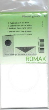 ROMAK KABINETKAARTEN / ROND -----> WIT ---> Set van 3 kabinetkaarten